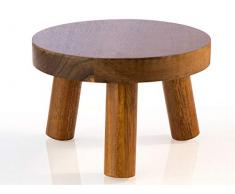 Aps Soporte de Buffet, Mesa de Buffet de Madera de Acacia, Taburete de Buffet, Ã 15 cm, 10 cm de Altura