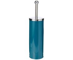 Douceur dIntérieur 6ASB221EM - Cepillo para Inodoro (9,5 x 37 cm, Metal Liso, Metal metalia Azul/Esmeralda, Tapa de Acero Inoxidable), 9,5 x 37 cm