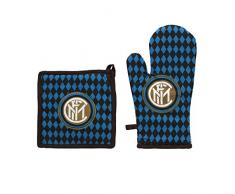 Inter 52601002121 Juego Barbacoa, algodón, Negro/Azul, 18 x 30 x 1 cm, 2 Unidad