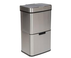 Trebs Comfortliving 99347 - Cubo de basura (sistema de separaciÃ³n de residuos, sistema de reciclaje, 65 L, con 4 contenedores, sensor de proximidad, carcasa de acero inoxidable), color plateado