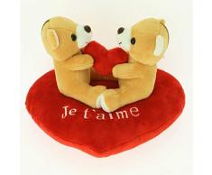 Bimar Peluche Dos Osos 12 cm + Corazon 23 cm (je t Aime), Francés