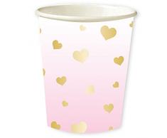 Amscan 9910309 9910309-Pink - Vasos de papel para 1er cumpleaños, 8 unidades, color rosa