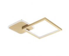 Eglo LED lámpara de techo Gafares, iluminador regulable con control remoto, luminaria de sala cuadrada de aluminio y acero en blanco y oro, luz blanco cálido-blanco frÃo