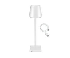 BEPER P201UTP102 Lampara Escritorio, Mesa, Mesita de Noche, LED con Control Táctil - Lampara sin Cable, Recargable USB (Blanco)