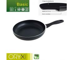 ORYX 5023225 Sartén Aluminio Antiadherente Basic, Alta Resistencia, Apta Inducción, Libre PFOA, Diámetro 26 cm, Espesor 3 mm