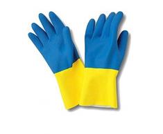 Sanyc Guante de Goma, Látex, Azul/Amarillo, Mediana