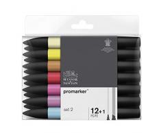 Winsor & Newton - Set de Rotuladores ProMarker, 12 + 1 Unidades, Set 2, Colores Surtidos