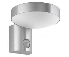 Philips Lighting myGarden Aplique LED con sensor de movimiento, luz blanca cálida, IP44, iluminación exterior, resistente a la humedad y la intemperie, 8 W, Acero inoxidable