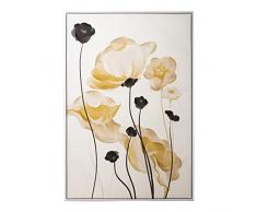 DRW Cuadro Lienzo Impreso Rectangular con Flores y Multicolor 80x4x120 cm