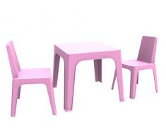 Resol Set Julieta - Color Rosa, Set de 1 Mesa y 2 sillas