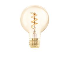 EGLO LED E27 regulable, LED espiral Globo, bombilla vintage ámbar para iluminación, 4 vatios (equivalente a 15 vatios), 145 lúmenes, blanco cálido, 2000k, foco Edison G60, à 6 cm