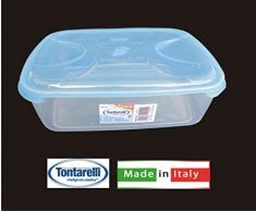 Tontarelli - Fiambrera Rectangular 5l Nuvola Azul/Transparente