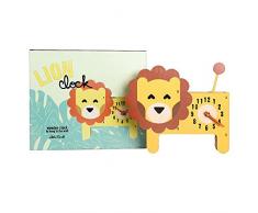 Reloj DE Madera LEÃN. Reloj DE Mesa Y SE Puede Colgar. Reloj Infantil Decorativo.