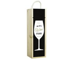 Contento 866455Â Vino Caja Madera Negro
