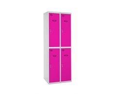 SimonRack SIMONLOCKER Prof. Mon. Tandem 2/4 300 (600) GR/RS Taquilla Metalica, Gris/Rosa, Grande