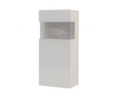 Vitrina Tuoni Saturn de madera blanca y cristal templado
