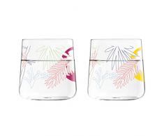 Ritzenhoff Daisy Vasos Set, 2 Unidades, Vidrio, Grau/Blau/grün/Gelb/Rot/Lila, 8.25 x 8.25 x 8.3000000000000007 cm