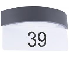 Smartwares Aplique Exterior LED Con Número de Casa Intégré, 7 W, Black