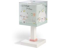 Dalber Lámpara Infantil Mesilla Loving Cat Gatos Verde Animales, 40 W