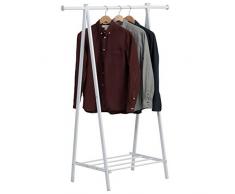 axentia Perchero, Metal Estable, – Perchero con Estante para Zapatos, Barra en Blanco, Aprox. 109 X 147,5 X 48,5 cm Perchero, One Size