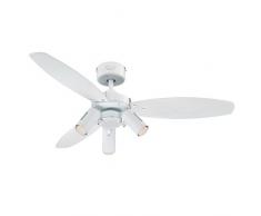 Westinghouse Lighting Jet Plus Ventilador de Techo, Acabado en blanco con aspas reversibles blanco/arce claro