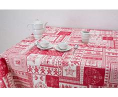 Boheme ORNAMAYO Mantel Navidad, ALGODÃN /50% POLIÃSTER, Rojo, 140 X 250