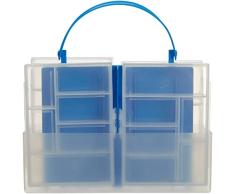 Rayher Set de 4 cajas de almacenaje con compartimentos y caja para llevar, 12x8x2,3 cm, 8915800