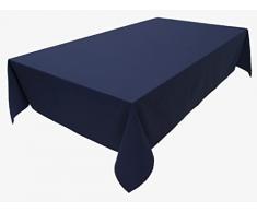 Mantel algodón, colección Concept, Color y tamaño a Elegir (Mantel Redondo de 150 cm de diámetro, Color Azul Marino)