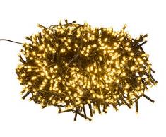 Cadena de luces LED con 1000 ledes en blanco cálido, con función de temporizador de 8 horas, para fiestas, Navidad, decoración, bodas, como luz de ambiente, aprox. 25 m.