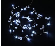 E = m6 5ein728bc guirnalda a pilas con bolas 20 bombillas LED plástico/PVC blanco