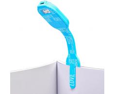 Lámpara de lectura recargable Flexilight | Luz de libro 2 en 1 | Lámpara LED enganchable | Linterna para libros | BaterÃa recargable por USB para más de 12 horas | Accesorios para libros (Palabras)