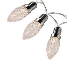 WeRChristmas 20 Cono LED Cadena de luz decoración de Navidad, Transparente, 3 m