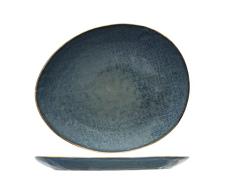 Cosy & Trendy AICHA - Plato ovalado de postre (19,5 x 16,5 cm, 6 unidades), color azul