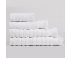 Toalla de Mano con Flecos de algodÃ³n orgÃ¡nico (Blanco, 50 x 100 + 8 cm)