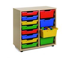 Mobeduc Mueble Infantil Bajo cubetero 2 columnas, Haya, Haya, 70x40x76.5 cm