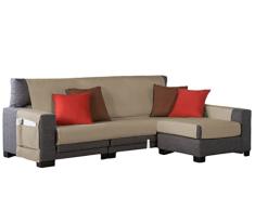 Zebra Textil Beret Protector de Sofa, Tela, Champagne, Chaise Longue 235 cm. Derecha