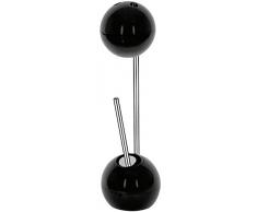 Spirella colección Bowl, Dispensador de Papel higiénico con escobilla, Poliestireno/Acero Inoxidable, Negro, 0