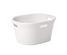 Tatay Baobab Cesta para la Colada, Plástico polipropileno, Blanco, 35 litros de capacidad. 52 x 42,5 x 26,5