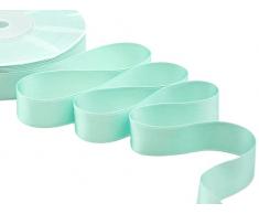 Furlanis - Cinta De Raso De Doble Cara, DecoraciÃ³n de Regalo Cajas Flores Boda Navidad, Tela Italiana - Verde Aguamarina, 25 mm x 25 m