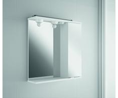 The Living Design Volta Armario con 1 Puerta con Espejo, Madera, Blanco, 63x61x15.6 cm