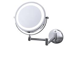 RIDDER Espejo de Maquillaje Mary, Espejo Colgante Cromado con 3 aumentos y LED, Funciona con Pilas, inalÃ¡mbrico.