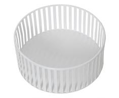 DRW Frutero Redondo de Metal en Blanco 22x9cm
