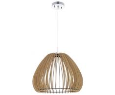Els Banys 09 0406 71 - Lámpara colgante, madera, E27, 43 x 33 cm, color marrón