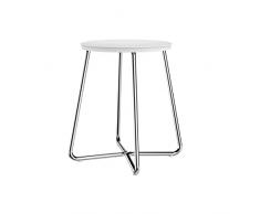 COSMIC - Taburete BaÃ±o | Acabado Cromado Blanco Mate | Ideal para BaÃ±os, Cocinas y Habitaciones | Medidas 31 x 31 x 39,6 cm