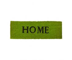 Relaxdays – Felpudo Home estrecho Coco de goma PVC antideslizante como Felpudo como Felpudo para balcón, terraza, tela, verde, 25 x 75 x 1.5 cm