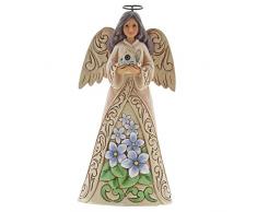 Enesco Heartwood Creek – Figura decorativa de febrero de figura decorativa de ángel, resina, multicolor, 65 x 80 x 155 cm