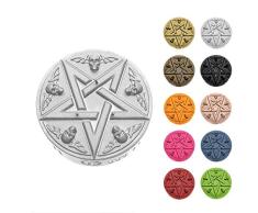 Candellana Hecho a Mano Pentagram Vela de Regalo - Divertida - Vela Decorativa - Decoración del Hogar - Regalos para Amigos - Mecha de Algodón - Tiempo de Quemado 50h - Vela Silver