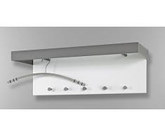 Haku Möbel 13849 armario de pared, acero, blanco antracita, 25 x 70 x 23 cm