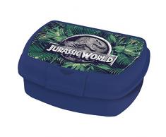 Jurassic World - Fiambrera para niÃ±os con diseÃ±o de dinosaurio, caja de almuerzo de plÃ¡stico con un compartimento y cierre de clip, ideal para el almuerzo en la escuela