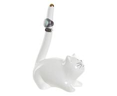 Figura Decorativa DKD Home Decor Porcelana Gato (14 x 8 x 21 cm)